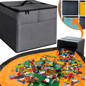 Boîte de rangement pour jouets d'enfants, tapis de jeu, organisateur de rangement, sac de rangement, panier de rangement pour étagère en cubes - Product Image 1