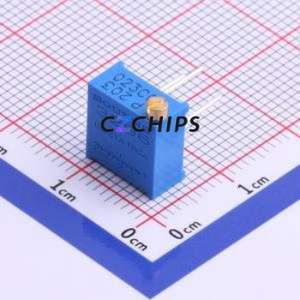 Resistencia Ajustable/Potenciómetro 3296P-1-203LF, Componente de Orificio Pasante (THT)-3P, 9.5x4.8mm, Resistencia de 20kOhm, 10%, 500mW, 100ppm ℃ - Product Image 1