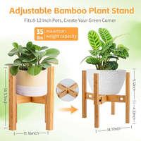 Support de plante en bambou réglable pour une utilisation en intérieur et en extérieur, design polyvalent pour l'exposition de plantes et de fleurs