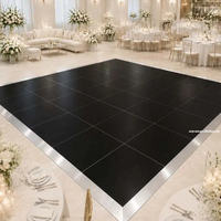 ANYCASE ACS-WOOD Plancher de danse en contreplaqué noir et blanc avec bords en aluminium, système d'assemblage pour décoration de scène de mariage