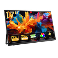 Eimio 17" 2.5K FHD, écran secondaire intégré avec batterie pour PS5, moniteur portable sans fil ultra fin, moniteur portable pour ordinateur portable, extension d'écran, OEM ODM