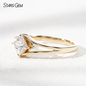 Joyería Fina Starsgem, anillo de oro sólido de 10k con diamante suelto de 0.73ct, corte Asscher, certificado IGI, diamante cultivado en laboratorio. - Product Image 3