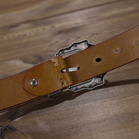 Ceinture en cuir de vachette premium WIZNEERK, boucle ardillon en alliage vintage, légère et durable, largeur 3,3 cm, vente en gros transfrontalière