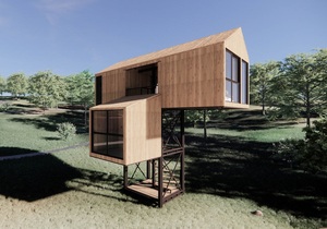 Custom 100% Eco-Friendly Modern Industrial 20FT 40FT Wooden <b>Log</b> Prefab Villa Container 25m2 LCB02 Export Hotel/Bedroom 3 Year - Product Image 2