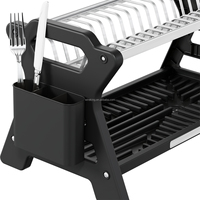 WIREKING Égouttoir à vaisselle en aluminium à 2 niveaux grande capacité pour 16 assiettes avec 270 compartiments °   Drainage automatique