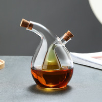 Vente en gros Ensemble de bouteilles en verre Séparateur de sauce soja de cuisine Bouilloire Distributeur d'huile d'olive et de vinaigre 2 en 1 à double revêtement