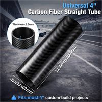 Tube en fibre de carbone sergé 3K de 102 mm, diamètre extérieur 4 po, longueur 11,8 po, paroi de 1,5 mm, léger et haute résistance pour la robotique UAV et l'ingénierie DIY