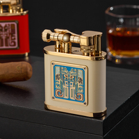 JIFENG JF-110, briquet à gaz de table rechargeable, grande taille, style luxueux, cadeau d'affaires élégant, plaque de gravure personnalisée