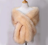 Écharpe en fausse fourrure de renard de luxe pour femmes, châle chaud d'hiver, écharpe en peluche pour femmes, cape longue pour mariage, écharpes