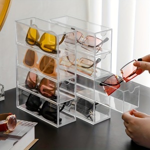 Étui de <span class=keywords><strong>rangement</strong></span> transparent pour lunettes à 4 fentes, tiroir anti-poussière pour lunettes de soleil, idéal pour le <span class=keywords><strong>rangement</strong></span> à la maison <span class=keywords><strong>et</strong></span> au <span class=keywords><strong>bureau</strong></span> - Product Image 4