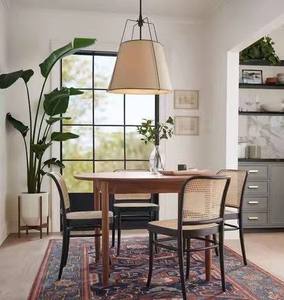 Sedia da Ristorante e Sala da Pranzo in Legno con Schienale in Rattan e Morbido Cuscino, Arredamento Casa in Vimini - Campione Gratuito - Product Image 6