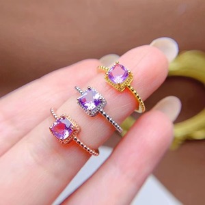 Offre Spéciale marocain 925 argent naturel améthyste filles nouveau Design promesse luxe femmes Anime anneaux - Product Image 2
