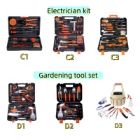 Juego de Herramientas Manuales Multifuncionales de Carcasa Rígida, Kit de Herramientas Profesional para Trabajos en el Hogar, Carpintería, Electricidad y Jardinería