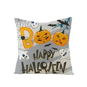 Capa de almofada para Halloween, novidade da moda, manta de almofada fantasma de abóbora e morcego, estampa digital, novidade de 2024
