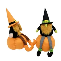 Bruja calabaza decorativa para halloween, con pelo largo, befana, gnome