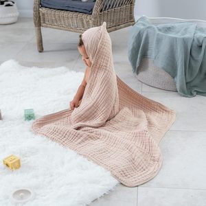 Asciugamano da Bagno per Neonati in Puro <span class=keywords><strong>Cotone</strong></span> Mulsin, Morbido e Antibatterico, Coperta Avvolgente Personalizzata con Cappuccio per Bambini - Product Image 2