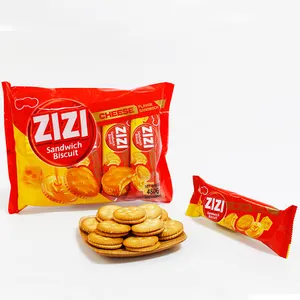 Wholesale Round Crispy 480g ZIZI cheese sandwich biscuits butter Chocolate Assorted Cookies OEM Manufacturers