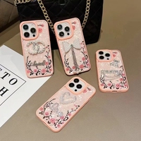 Étui de luxe pour iPhone 16 15 14 Pro Max avec diamants, coque scintillante en cristal pour filles, Fundas Para Celulares Capa De Luxo