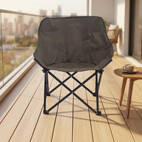 Nouvelle chaise lune pliable en fer – Chaise longue portable pour camping et dortoir, forme ronde