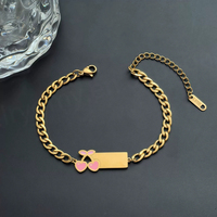 Pulseras de Flores Chapadas en Oro para Niños, Pulseras de Acero Inoxidable de Moda para Joyería al por Mayor