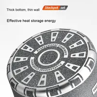 Batterie de Cuisine Antiadhésive Moderne Moulée sous Pression de Dix Pièces, Marmite à Soupe et Faitout en Aluminium pour Usage Domestique et Commerce International