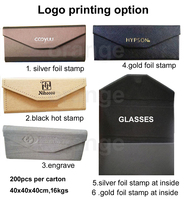 Boîte triangulaire pliable orange avec logo personnalisé, étuis à lunettes en cuir PU rigide pour hommes et femmes