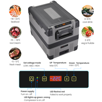 Congélateur Réfrigérateur DC Compresseur pour Voiture 33L Réfrigérateur Camping Portable 12 Volt CE 12 V Gris Petite Glacière pour Voiture 30W PP ABS