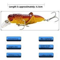 Leurres de pêche ABS de type insecte, réalistes, en forme de sauteuse et de grillo (Leech Grande Taille Double Hameçon) - Leurres durs polyvalents