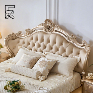 <span class=keywords><strong>Letto</strong></span> Matrimoniale King Size in Pelle di Lusso Francese 180x200, Suite Nuziale Intagliata a Mano, Camera da <span class=keywords><strong>Letto</strong></span> Principale in Legno di Faggio Massiccio - Product Image 3