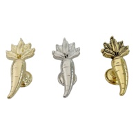 Poignées et boutons de meubles en alliage de zinc, en forme de carotte et de radis, plaqués or, pour cuisine, commode, armoire
