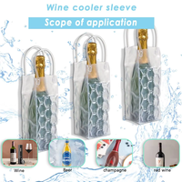 Nouveau design, panier isotherme portable en PVC transparent et imperméable pour refroidisseur de glace et sacs à vin, 15L