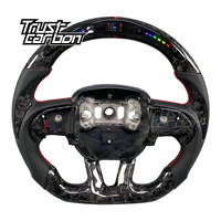 Volant sport en fibre de carbone forgée sur mesure avec LED de régime intelligent pour Dodge Charger & Challenger SRT RT Hellcat 2019-2023