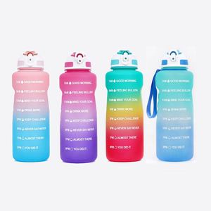 Bpa Free Gallon Plastic Water <b>Bottle</b> With Time Marker & Straw Leakproof Motivational Water <b>Bottle</b> Gallon Water <b>Bottle</b> - Product Image 1
