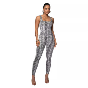 Women Animal Print Sleeveless Crew Neck Backless Tanktop Ribbed Hip Lifting Skinny Workout - Product Image 4
