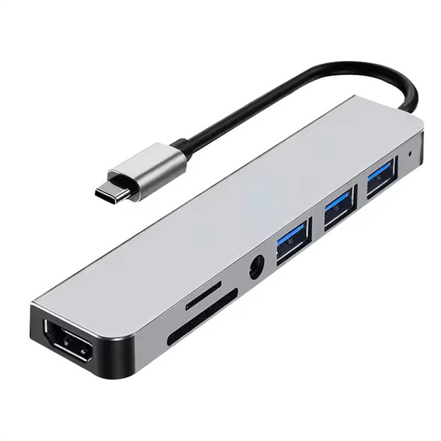 USB C Hub USB Hub 3.0, Aluminum Port USB Distributor, with 1 USB 3.0, 2 USB 2.0, and 1 3.5mm Audio and Video Interface