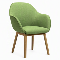 Fauteuil moderne nordique en tissu beige avec mousse injectée, idéal pour les bureaux, les salles d'attente et les projets de réception (chaises visiteurs)