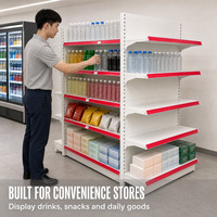 Étagère de supermarché double face en métal pour l'affichage de produits en magasin d'alimentation