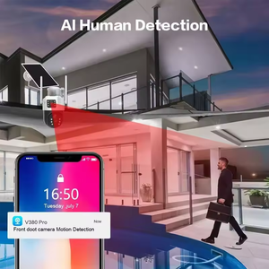 10x ngoài trời thông minh không dây CCTV <span class=keywords><strong>Camera</strong></span> An Ninh 6MP + 6MP V380 năng lượng mặt trời Powered 2 ống kính 4G Sim Thẻ Dome Trail PTZ tầm nhìn ban đêm CMOS - Product Image 4