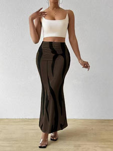 Women's <b>Summer</b> Bodycon <b>Long</b> <b>Skirt</b> Casual High Waist Zebra Print Slim Fit <b>Skirt</b> Elegant Fishtail <b>Skirt</b> - Product Image 2