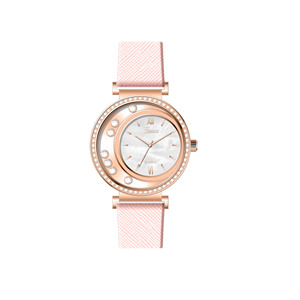 Reloj analógico con movimiento de cuarzo Glamour Muse Seiko, caja de aleación de moda, de 18mm correa de cuero, esfera de nácar, ventana de cristal - Product Image 2