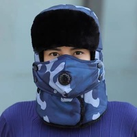 Chapeau d'hiver épais doublé polaire pour homme, style Lei Feng, en polyester pelucheux, coupe-vent, chaud, avec cache-oreilles, pour le cyclisme, style coréen, Nord-est