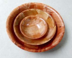 Cuenco de madera redondo de 12 "pulgadas y 30 cm Material de cuero de madera natural tejido y ensaladera en forma - Product Image 2