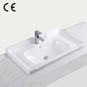 Vasque de salle de bain moderne en céramique blanche, lavabo en porcelaine pour meuble sous-vasque, vente en gros - Product Image 1