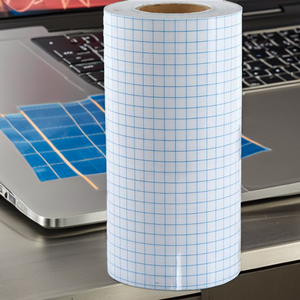 Clear PVC Vinyl Sublimation Transfer Film Tape <b>Roll</b> 2 X 32.81 Feet Clear <b>Blue</b> Alignment Grid for Computer Cutting Application/ - Product Image 2