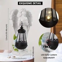 Lampe de jardin en résine d'ange à énergie solaire - Design lanterne, allumage automatique la nuit, idéale pour la décoration de sentiers/ pelouses et l'éclairage d'ambiance