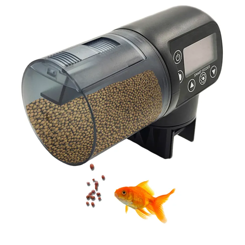 200ml Capacidad Alimentación superior Acuario Tanque de peces Temporizador Batería seca inteligente Alimentador de alimentos para peces