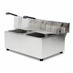 高品質ダブル17Lダブルタンク電気ポテトフィッシュドーナツフライヤー業務用キッチン機器レストラン用フライヤー - Product Image 2