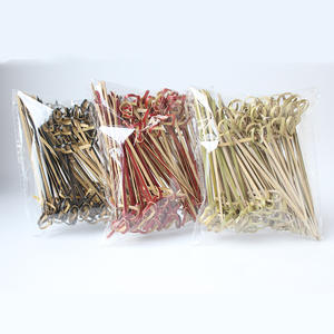 100-teiliges Einweg-Bambus-Bastelpaket Natürliche Cyan-Rosetten und Grüne Scherenspitzen Obstspieße und Gabeln Marke J&<span class=keywords><strong>M</strong></span> - Product Image 1