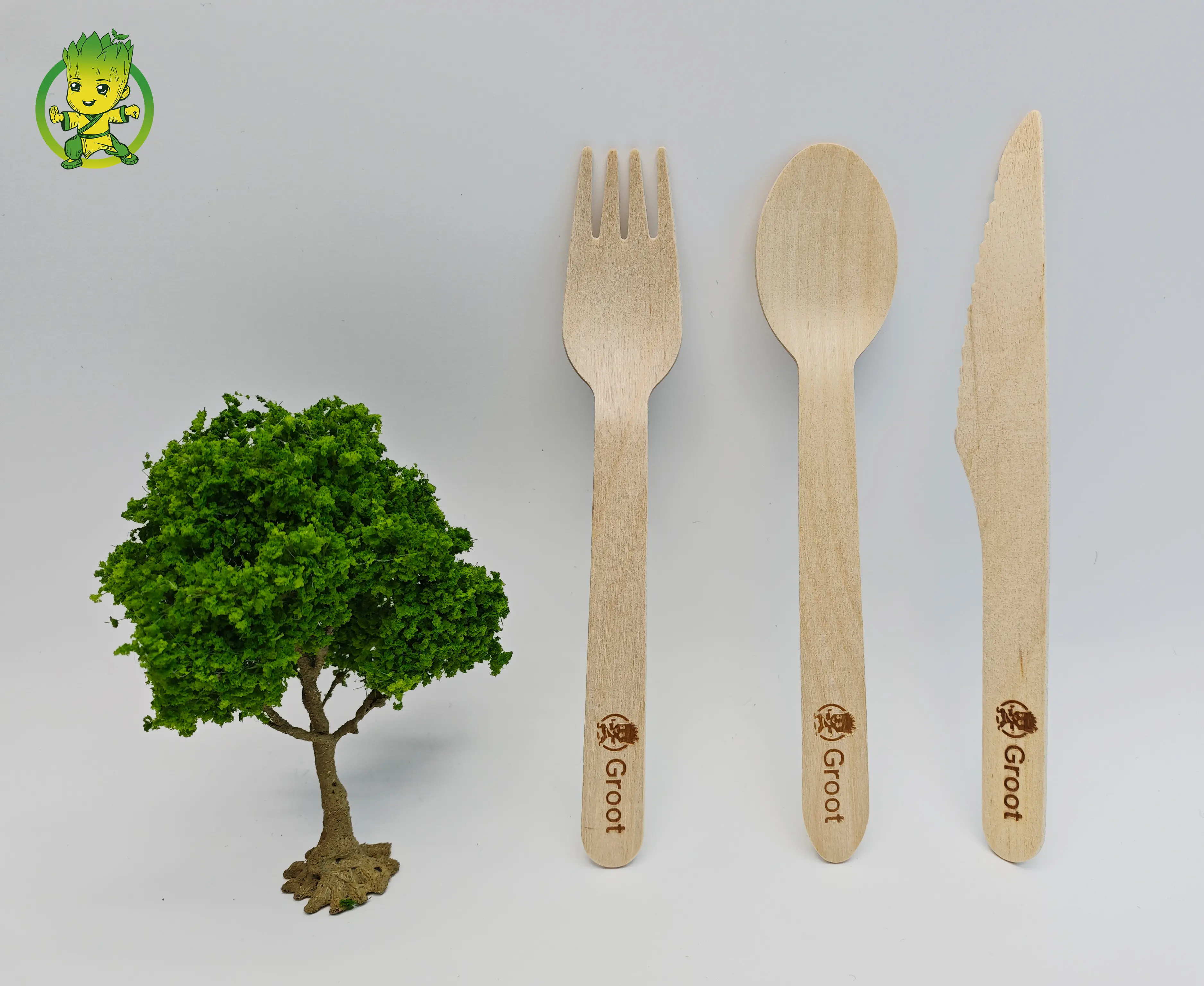 Biodegradable Disposable set Wooden Cutlery Set spoon /fork /knife Party Restaurant Utensils Replacing plastics