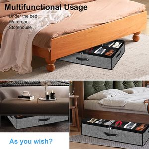 도매 저렴한 접이식 신발 큐브 보관함 침대 밑 신발 정리함 손잡이가 있는 수납함 2개 세트 - Product Image 4